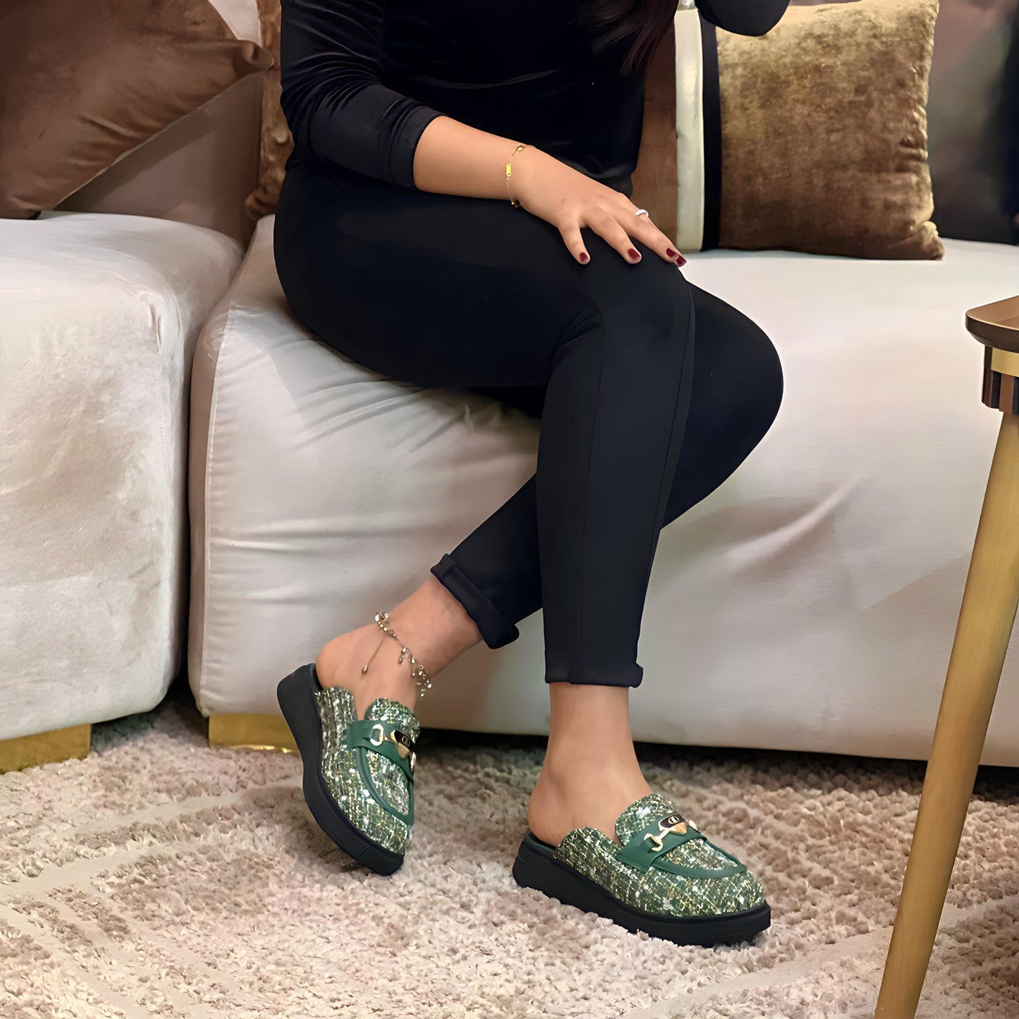 Mules Tweed Chic - Multi-couleur