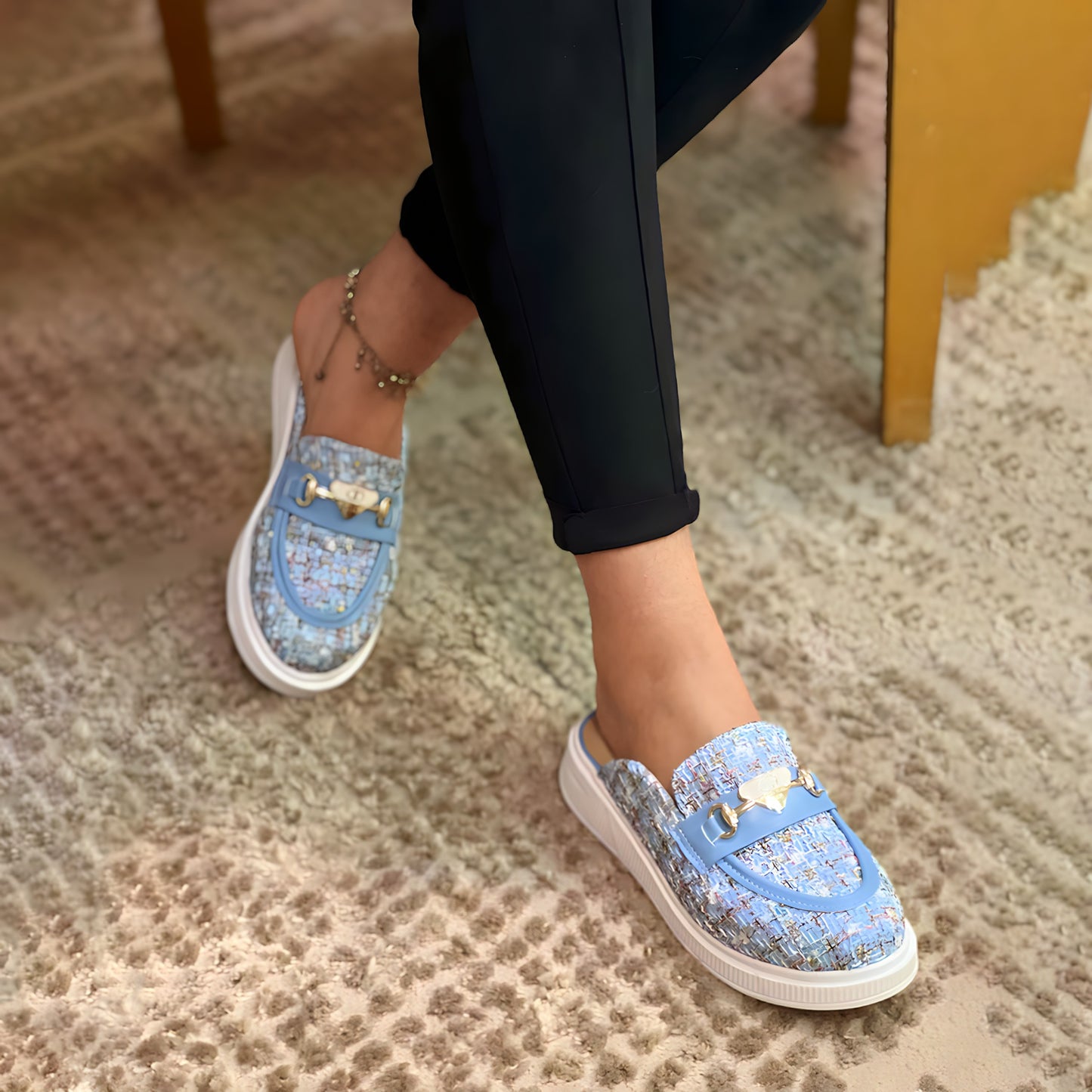 Mules Tweed Chic - Multi-couleur