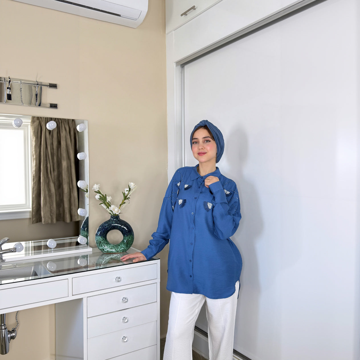 Chemise Élégance en lin avec motif | Importée 🇹🇷