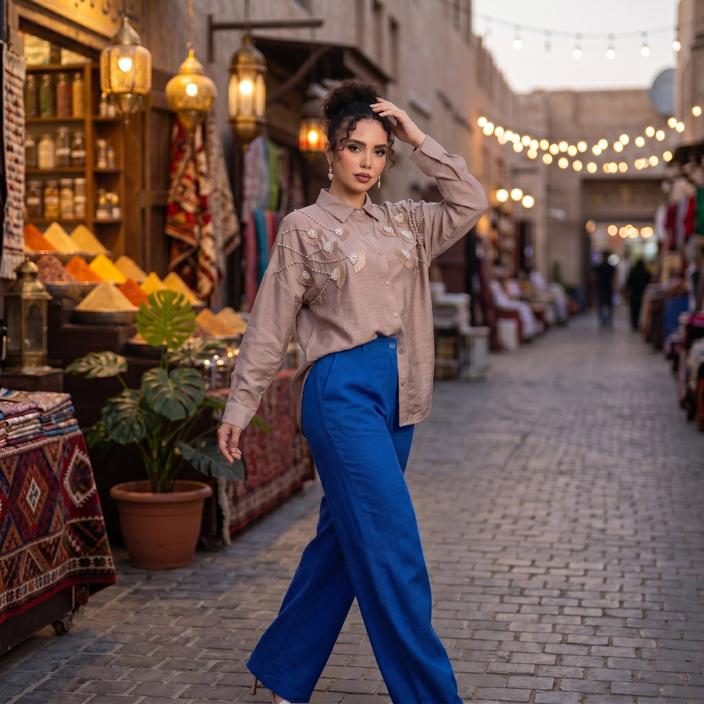 Chemise Élégance en lin avec motif | Importée 🇹🇷