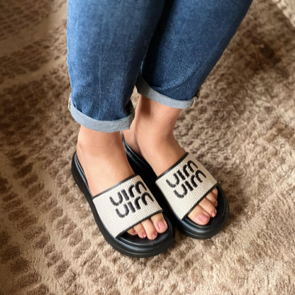 Miu Miu Sandales à logo appliqué